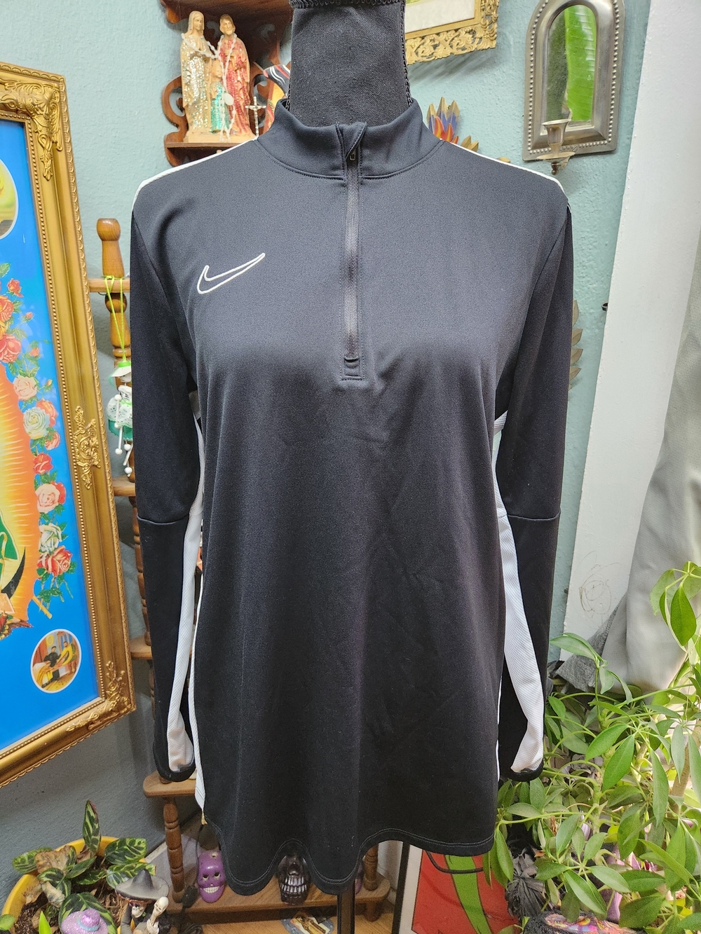 Nike Black and White Women's Half-Zip Utility Jacket